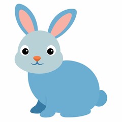 Obraz premium Cute blue bunny rabbit cartoon isolated on white background