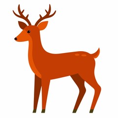Cute cartoon deer illustration isolated on white background