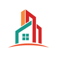 Red and Green Real Estate Property Logo