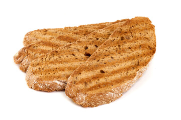 Toasted Bread Slices, isolated on white background