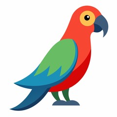 Colorful parrot illustration isolated on white background