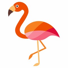 Stylized flamingo illustration isolated on white background © MD.SIDDIKUR