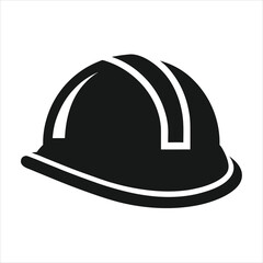 Black Construction Hard Hat Safety Helmet Icon