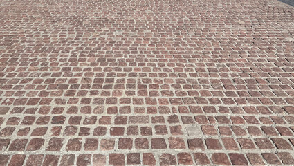 Old cobblestone pavement close-up