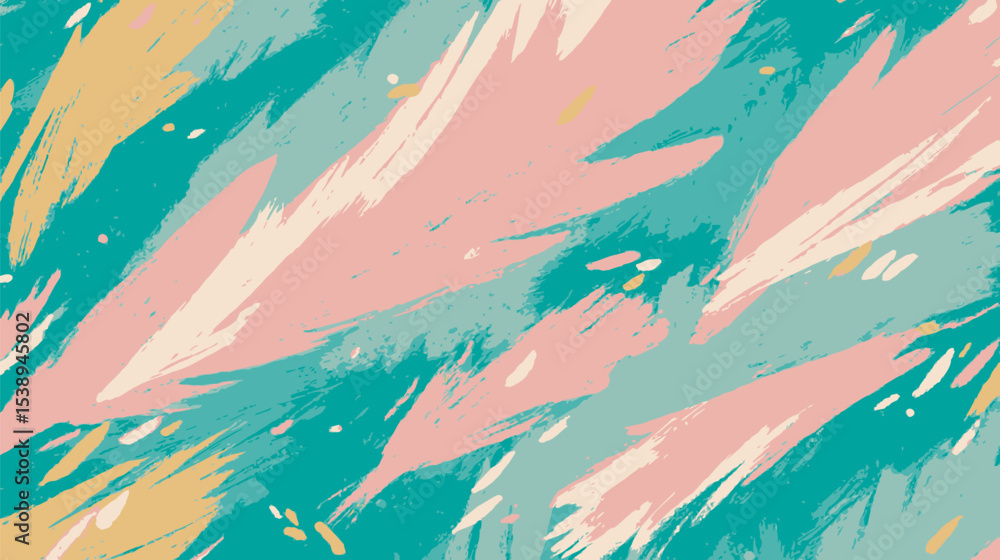 Poster abstract strokes interweave digitally across colorful canvas texture