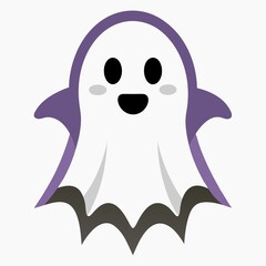 Cute cartoon ghost illustration isolated on white background