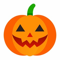 Smiling jack o lantern pumpkin isolated on white background