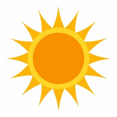 Simple sun icon isolated on white background