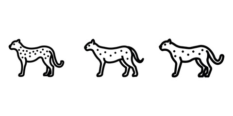 cheetah outline or line icon design bundle.