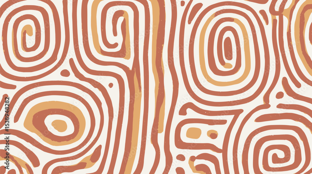 Poster abstract shapes display spirals on white backdrop design