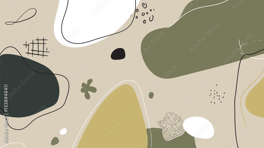 Poster abstract shapes create pattern earthy background design art