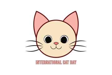 International Cat Day Art Design on White Background
