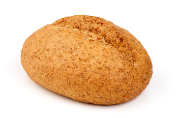 Brown Bread Roll, isolated on white background