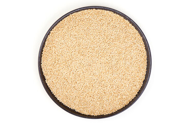 Quinoa Seeds in Bowl, isolated on white background