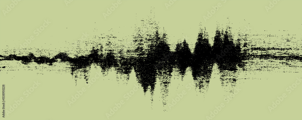 Poster Exploring the intricacies of sound waves through visual representation showcasing rhythmic patterns in black and green