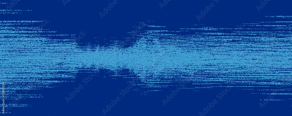 Poster Visual representation of sound waves with a blue background, illustrating audio frequency patterns and creativity in design