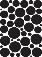 Abstract black circle pattern on a white background creates a graphic design element for diverse creative projects.
