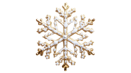 Snowflake decoration isolated on transparent background 