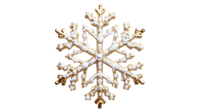 Snowflake decoration isolated on transparent background 