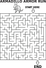 Armadillo armor run maze game for kids fun activity