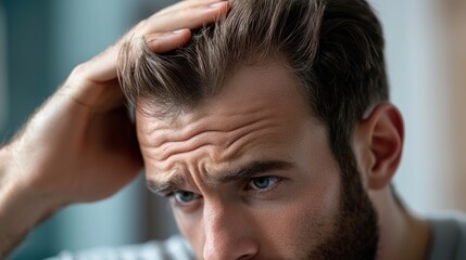 Close-up of a person's hand scratching their scalp, experiencing discomfort or irritation from an itchy sensation on their head