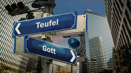 Signposts the direct way to God versus Devil