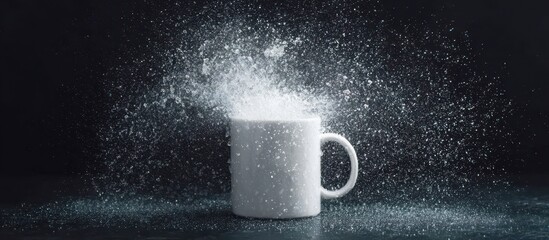 White mug with water splashing dramatically against a dark background (1)