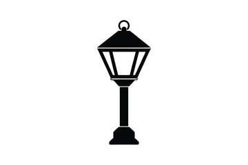Classic Black Street Lamppost Icon