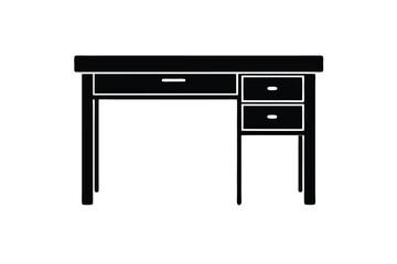 Simple Black Silhouette Desk Icon