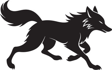 running wolf silhouette