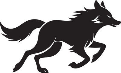 running wolf silhouette