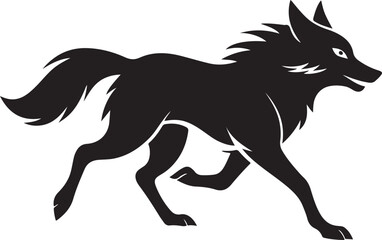 running wolf silhouette