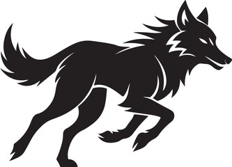 running wolf silhouette