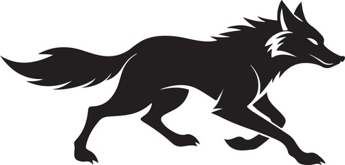 running wolf silhouette