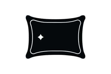 Clean Pillow Icon Black Silhouette