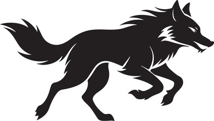 running wolf silhouette