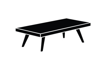 Simple Black Silhouette Coffee Table Icon