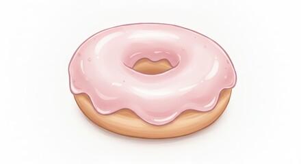 Pink glazed donut illustration