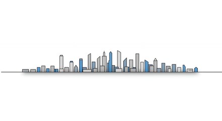 Fototapeta premium Simple city skyline illustration