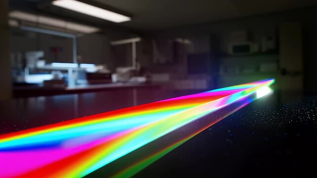 Prismatic light diffraction on dark surface