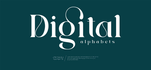 Digital Modern minimal abstract alphabet fonts. Typography technology, electronic, movie, digital, music, future, logo creative font.
