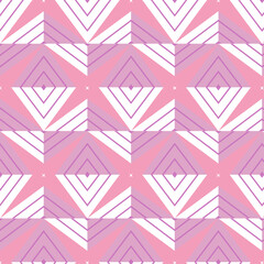 Intricate Geometric Pattern of Layered Triangles on Pink Background
