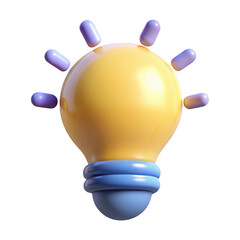 3d render of a cartoon lightbulb idea