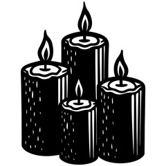 burning candles vector
