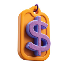 Colorful tag featuring dollar symbol indicating value and price in a vibrant design setting