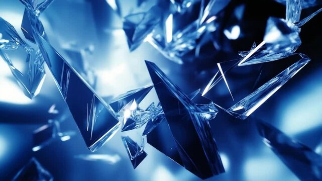 abstract blue background with diamonds, glass