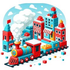 Whimsical Toy Train Village