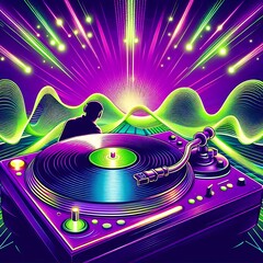 Vibrant Disco Lights DJ Vector