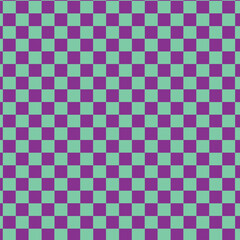 purpel and lime green perspective checkered background. Vector paper illustration.