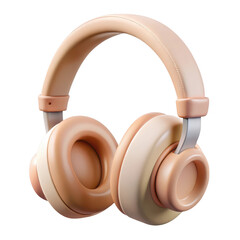 Stylish peach and cream over ear headphones modern audio design